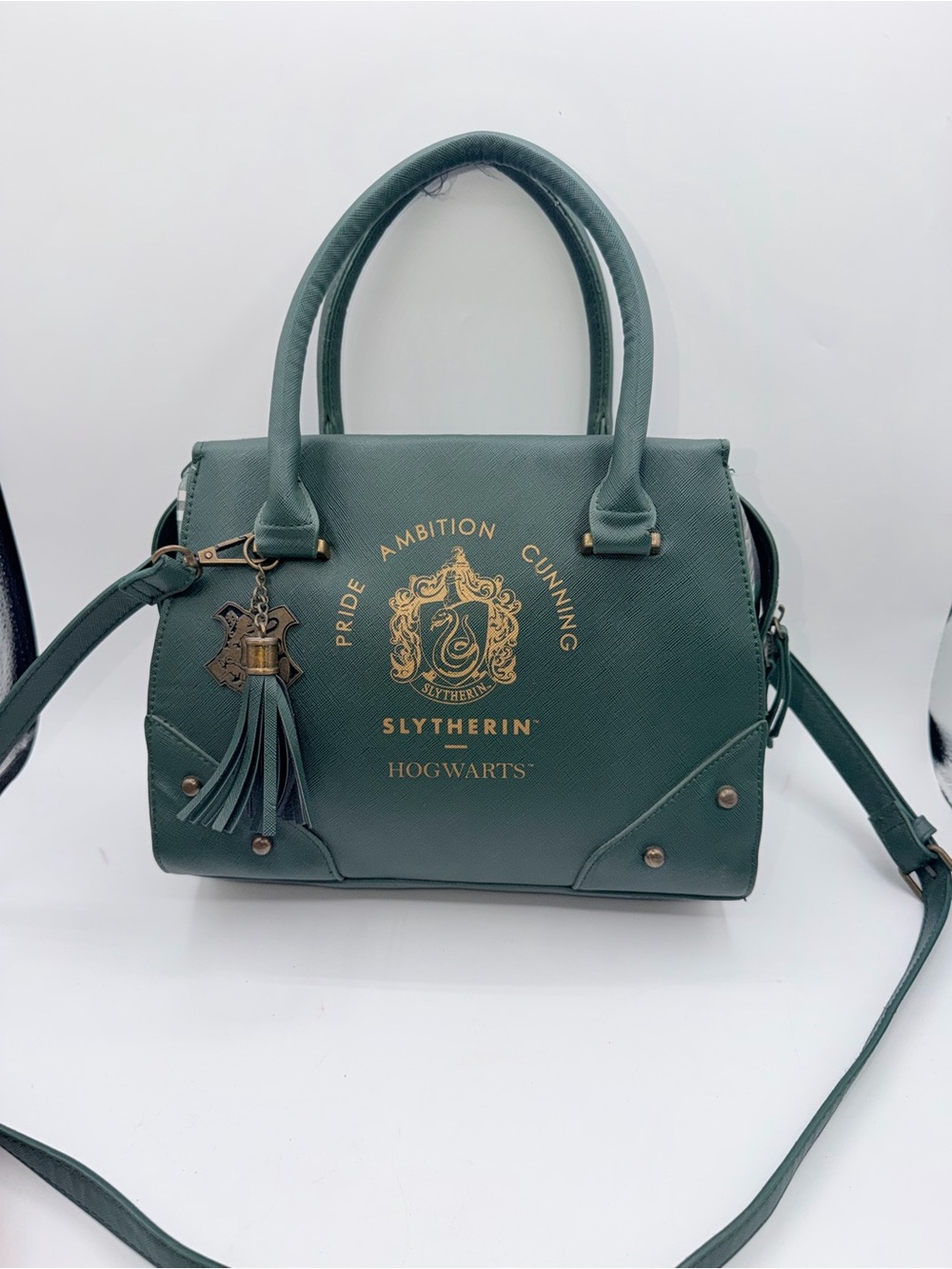 Bioworld Slytherin Dark Green Satchel with Gold Crest
